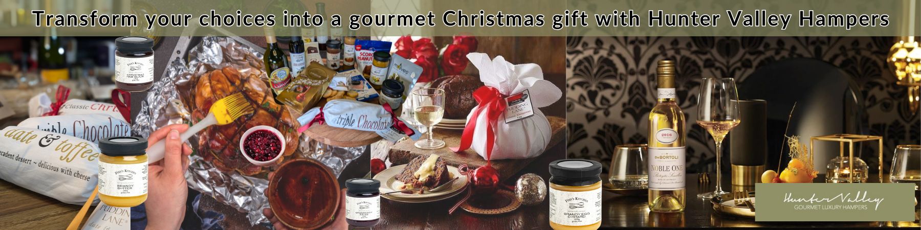 Gourmet Christmas Gifts from the Hunter Valley Region including award winning wines and christmas puddings