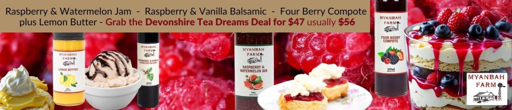 Devonshire Tea Dreams Deal—a delightful collection of four exquisite condiments, perfect for breakfasts, desserts, and Devonshire teas. Originally $56, now only $47 for a limited time!